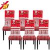 Jaotto Coprisedie Natalizie 6 Pezzi Coprisedia Elasticizzati con Schienale Fodere Coprisedie Universale per Sala da Pranzo Cucina Natale Coprisedia Lavabile Coperture per Sedie,Rosso/Natale