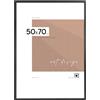 LUCA® Cornice portafoto 50 x 70 cm, colore nero, MDF, cornice ecologica con plessi infrangibili, gancio e supporto