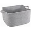 Qnbonrich Cesto portabiancheria in tessuto con manici, 60 l, grigio | 48 x 34 x 28 cm, cestino decorativo pieghevole per giocattoli, coperte e biancheria in soggiorno