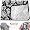 AOOSU Coperta Da Colorare Fai Da Te, 123×150cm, 24 pennelli colorati | Morbida coperta di velluto, Coperta artistica fai-da-te creativa per Adulti e Bambini, Regalo Originale per Famiglia e Amici