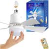 JIABAOZ Ventilatore da Soffitto con Luce e Telecomando,Ventilatore da soffitto a LED con luce integrata e telecomando, dimmerabile, disponibile in 3 colori, ideale per camere da letto e soggiorni