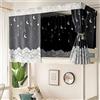 FANSU Tenda Letto a Castello, Tenda per Letto a Soppalco Antipolvere Traspirante Zanzariera Oscuranti Privacy per Dormitorio (Luna crescente,1.5x2m)