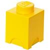 LEGO Storage Brick 1 Knob Yellow,Scatola Portaoggetti Impilabile 1,2 l - Contenitore in Plastica con Coperchio, Organizer per Scrivania e Giocattoli