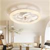 Sararoom 48CM Ventilatore da Soffitto con Luce e telecomando, 70W Plafoniera LED con Ventilatore, Dimmerabile Lampada da soffitto, 3 Colori,6 Velocità/Reversibili,Memoria per Soggiorno,Camera da Letto