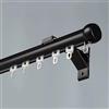 Generic Asta per tende Sistema di binari a parete Facile da installare Rotelle silenziose Ideale per soggiorno, camera da letto, ufficio e divisori interni(Black,1.4m/4.6ft)