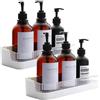 Fousenuk 2 Pezzi Mensole Bagno, Porta Sapone per Doccia, Mensola Doccia Senza Foratura, Portasapone Autoadesivo, Portaoggetti Organizer, per Contenere Sapone, Shampoo, Bagnoschiuma, (Bianca)