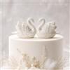Sinbana 2pz Decorazioni Torta Cigno Ceramica, Bianche Eleganti Figure Forma Cigno Ninnoli per Scaffali Libreria Casa Tavolo Centro Tavola Matrimonio Festa Nubilato Festa Torta Decorazione Forniture