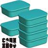 CNKHDZ Set da 6 contenitori con coperchio, contenitori impilabili con coperchio, contenitori in plastica per scaffali, cucina e bagno (Verde, 25.5 * 18 * 7.7cm)