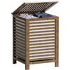 SMIBUY doppio cesto per biancheria con coperchio, cesto per biancheria in bambù da 120 litri con sacchetto di fodera rimovibile per lavanderia, bagno, camera da letto (Noce)
