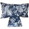 Fazzini parure copripiumino matrimoniale senza il lenzuolo di sotto in percalle di puro cotone con sovrastampa in lacca bianca art. Kimono (Blu 5)