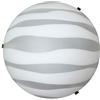 ONLI - Plafoniera in vetro bianco satinato effetto zebrato. Diametro 25cm