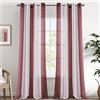 EMEMA Tende con Occhielli 2set Bordeaux Righe Trasparente Tenda A260xL140cm | Trasparente con occhielli Tende in voile Soggiorno moderno tende Camera da letto con motivo Tenda semitrasparente