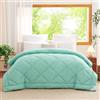 WAVVE Piumino Quattro 4 Stagioni Letto Singolo 135x200 - Piumone Autunnale Invernale 135 x 200 - Trapunta 200x135, Microfibra Sintetica, Caldo, Morbido, Blu (Spa Blue)