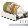 Eclove Cassetto Telescopico Estraibile per Cassetti da Cucina, Organizer da Cucina, Organizzatore Sottolavello, Scolapiatti con Scolapiatti e Manico in Legno per Cucinas e Soggiorno, 42×26×12cm (B)