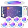 DUSKTEC Faretti LED da Incasso per Cartongesso Alexa RGBWW 10W, 6 Pezzi | 2700K-6000K Bianco Caldo e Freddo, Faretti Soffitto RGB Smart 220V Cambia Colore Dimmerabile, Spot LED Bluetooth Colorati