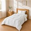 Homebliss Set Copripiumino 155x220 + 50x80 1PCS, Bianco e Nero | Sacco copripiumino in microfibra spazzolata con federe 50x80 coordinate, cinque misure dal singolo al matrimoniale grande