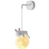 Amoyeric Applique da parete cablata per camera dei bambini stampa 3D palla di luna lampada da parete per camera da letto simpatici animali del fumetto coniglio panda orso bianco nordico dimmerabile lamp…