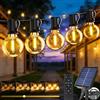 ArsMotin Catena Luminosa Esterno Solare 10M, Luci Solari da Giardino con Telecomando, 11 Lampadine LED G40, IP65 Impermeabile, Dimmerabile, Lucine Esterno Energia Solare per Patio Balcone Gazebo Matrimonio