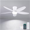 Surtime Ventilatori a soffitto con luci-106CM Ventilatore a soffitto a basso profilo con luce e controllo remoto/APP,DC reversibile, LED dimmabili Ventilatori a soffitto moderni per camera da letto(Bianco)
