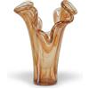 Tammaro Home Vaso in Vetro di Murano, Vasi Trasparenti da interno, Modello Due Petali Primavera Artigianale (Cipria Miele)