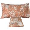 Fazzini parure copripiumino matrimoniale senza il lenzuolo di sotto in percalle di puro cotone con sovrastampa in lacca bianca art. Kimono (Sandalo)
