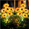 DooYard Luci solari per esterni, decorazione da giardino, 2 pezzi con 12 luci di girasole, impermeabili, regalo di compleanno per mamma, donna, nonna, luci decorative per esterni per paesaggio, cortile