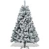 Gimisgu Albero di Natale artificiale con neve, 150 cm, con supporto in metallo, 550 punte, in PVC ignifugo, automatico, facile da montare