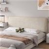 LZTET Testata Letto Cuscini,Tessuti di Cotone E Lino,Copri Testata Letto Universale,Copritestiera Protezione Lavabile,Addensare Anti-Graffio Anti-Polvere(150 * 60 * 10cm(Straps),Oatmeal)