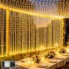 Lichtfam Tenda Luminosa Esterno 2 Pizze 6x3m 600 LED Cascata Luci con Spina