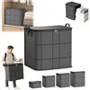 Gienslru Spacious Moving Storage Bin - Zippered Organizer for Bedding (M) | Extra Large Storage, Zipper Closure, Foldable Fabric Design, Reinforced Handles, Moving Day Use