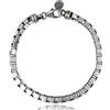 Generic ViMon gioielli| Bracciale da uomo, catena maglia quadrata veneziana box, in argento vero 925 anticato. Spessore 5 mm, lunghezza a scelta tra cm 18 19 20 21 22