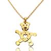 Generic COLLANA in ARGENTO 925 dorato con CIONDOLO ORSETTO CUORE movibile, placcatura a scelta oro giallo, rosa o argento. Lunghezza collana su misura.