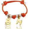 ViMon bracciale cordino colorato con ciondoli orsetto e lettera iniziale nome, in argento 925. Regalo bambino/bambina per nascita, battesimo, primi compleanni, comunione