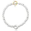 Handmade Bracciale uomo donna con granelli e pepita in argento 925, lunghezza su misura 16 17 18 19 20 21 22 cm.
