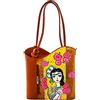 Arte Lisanti Borsa in pelle dipinta a mano - ADORABILE ispirata a FRIDA - Borse Donna, Zainetto, Borse a Mano, Vera Pelle, Made in Italy, Borsa a Tracolla a spalla, Lavorazione Artigianale