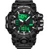 findtime Orologi da uomo, digitali da uomo, trasparente, blu, orologio da polso per uomini e ragazzi, design tattico militare con timer a LED, cinturino in silicone, Nero , cinghia