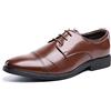 Hitmars Scarpe Derby Uomo Scarpe Stringate Formale Lavoro Eleganti Oxford Cerimonia Francesine Casual Comode Classiche Basse Sposa 1015 Marrone Tamaño 39