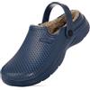Hsyooes Zoccoli Donna Invernali Uomo Pantofole Impermeabile Sabot Scarpa Giardino Pelliccia Ciabatte Imbottite e Calde Pantofole da Giardino Ciabatte Antiscivolo 42EU Blu-A