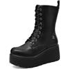 QUEEN HELENA Anfibi Platform Stivaletti con Zeppa Donna X33-76