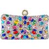 Boutique De FGG Chiusura a Perla Donna Borsa di Cristallo Borse da Sera del Partito con Strass Pochette e Clutch da Sposa con Diamante, Piccolo, Argento Colorato