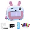 KICHI Mini Student Digital SLR Neck Lanyard Camera per bambini Thermal Paper Printer Wireless WiFi Phone Printer 4K 1080P HD Video (rosa)