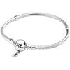 LMLMECREA Bracciale da donna con chiusura rotonda in oro rosa, in argento Sterling 925, con ciondolo, 7.9 in/20 cm, Argento sterling, Nessuna pietra preziosa