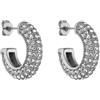 Purelei Orecchini Big Glitter Purelei (oro, argento, oro rosa), Orecchini da donna in acciaio inossidabile, Gioielli da donna durevoli con Pietre, Orecchini pendenti ideali come regalo, 20 mm di diametro