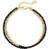 Jenosy Bracciale in Oro per Donne Bracciale con Pietre Miste Placcato Oro 18 Carati Bracciale con Perle Fatto a Mano Personalizzato, Medio, Ottone, Senza Gemstone