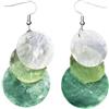 Miniblings Orecchini pendenti in madreperla, conchiglia mare, 3 pezzi, verde e bianco, placcati argento