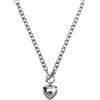 Mikovivi Collana a Cuore Spesso, Collana a Catena con Ciondolo a Cuore Collana Statement Collane a Levetta Collane a Maglie Gioielli Spessi Regali di Gioielli con Collana per Donna (Argento)