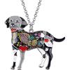 DUOWEI Cute Labrador Cane Ciondolo Collana Lega Di Zinco Smalto Floreale Strass Regali Gioielli (Ebano)