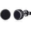 Midir&Etain Orecchini a perno neri in argento Sterling 925, unisex, con onice nera, ipoallergenici, orecchini a perno neri, idea regalo di Natale, 7 mm, Argento sterling, Onice