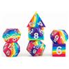 Metallic Dice Games Fanroll - 16Mm Sharp Edge Silicone Rubber Poly Dice Set: Rainbow