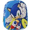 CERDÁ LIFE'S LITTLE MOMENTS SEGA Sonic The Hedgehog Zainetto 3D Bambino Asilo Scuola Materna | Borsa Sacca Merenda Volto Rilievo Spallacci Imbottiti [Blu]